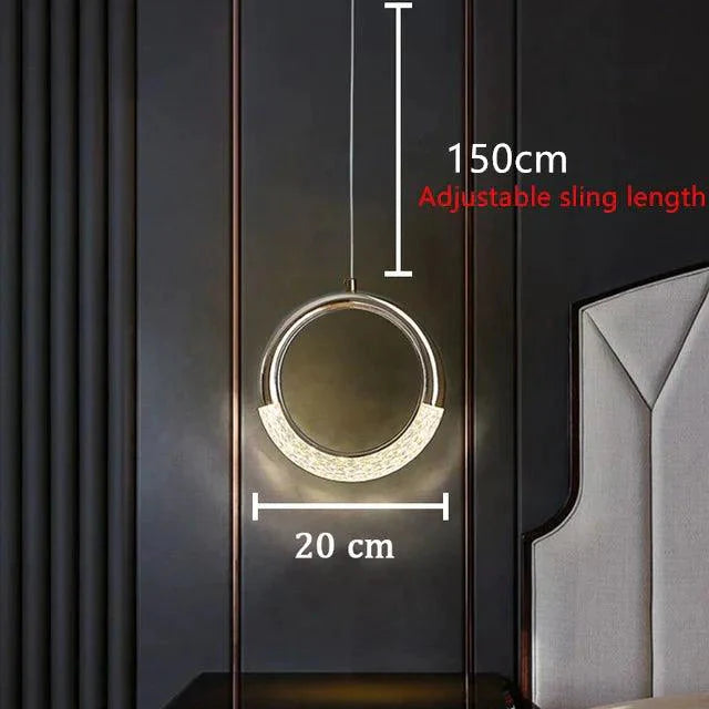 Luminaire Suspension finition argentée brillante – Référence : Samira2643- - Nexa Lights