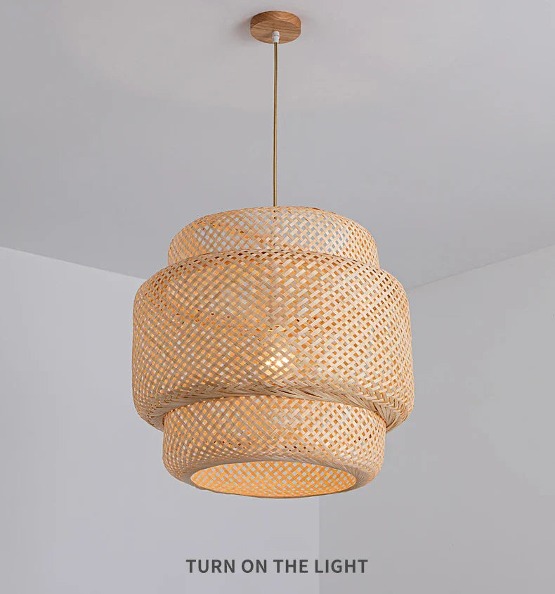 Luminaire Suspension finition bambou naturel – Référence : Winda4523- - Nexa Lights