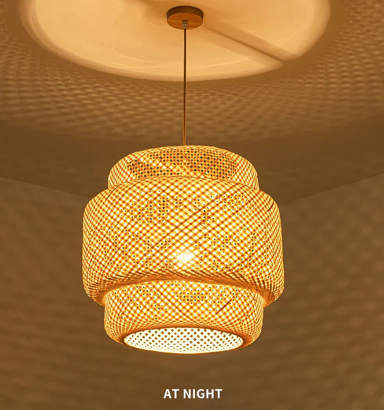 Luminaire Suspension finition bambou naturel – Référence : Winda4523- - Nexa Lights