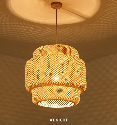 Luminaire Suspension finition bambou naturel – Référence : Winda4523- - Nexa Lights
