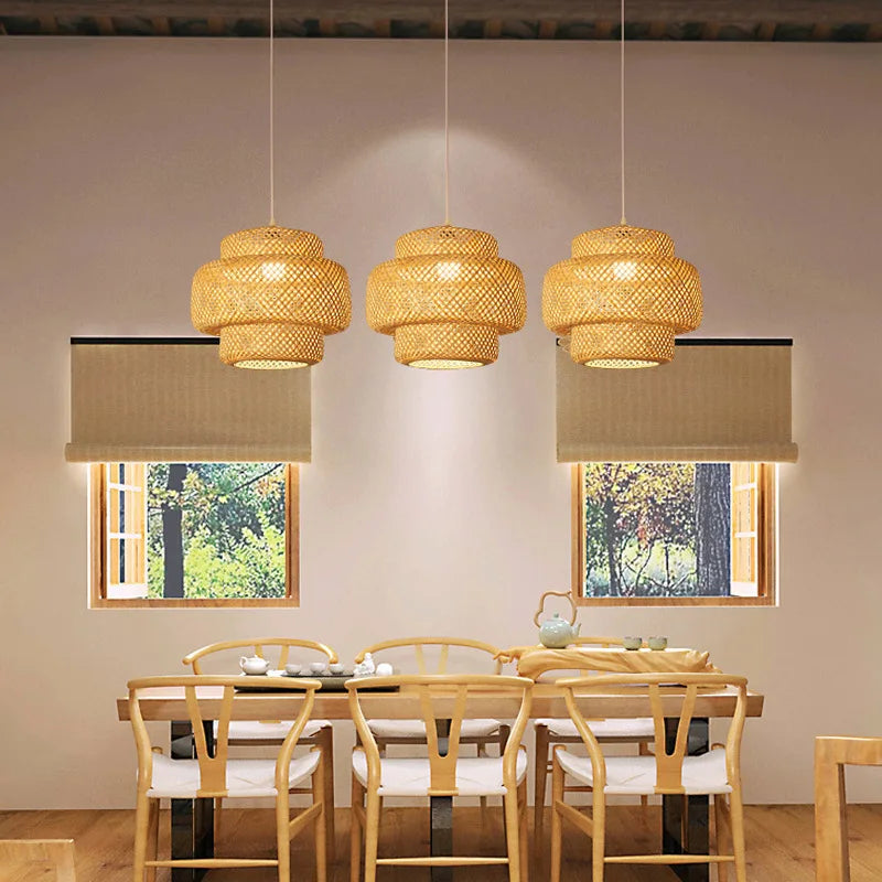 Luminaire Suspension finition bambou naturel – Référence : Winda4523- - Nexa Lights