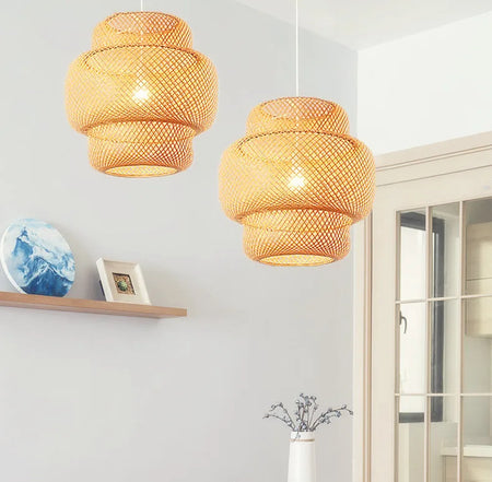 Luminaire Suspension finition bambou naturel – Référence : Winda4523- - Nexa Lights
