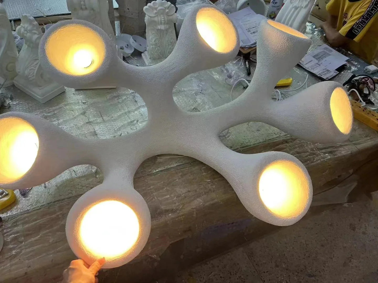 Luminaire Suspension finition brillante blanche – Référence : Azura5678- - Nexa Lights