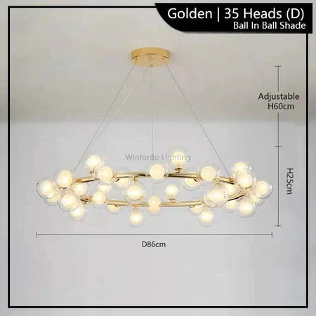 Luminaire Suspension finition brillante or – Référence : Malin6372-Luminaire Suspendu - Nexa Lights