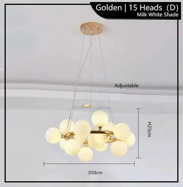 Luminaire Suspension finition brillante or – Référence : Malin6372-Luminaire Suspendu - Nexa Lights