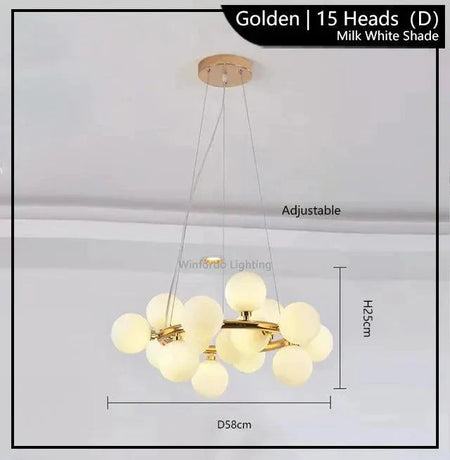 Luminaire Suspension finition brillante or – Référence : Malin6372-Luminaire Suspendu - Nexa Lights
