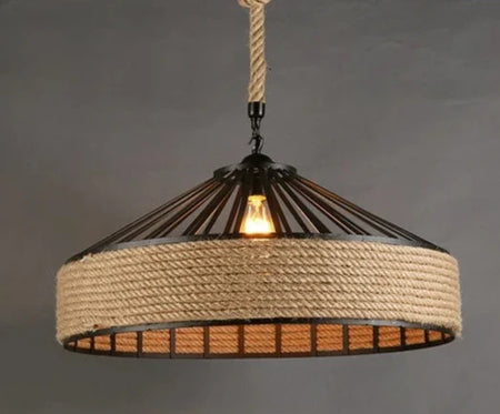 Luminaire Suspension finition chanvre rétro – Référence : Marvyn2457- - Nexa Lights