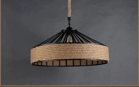 Luminaire Suspension finition chanvre rétro – Référence : Marvyn2457- - Nexa Lights