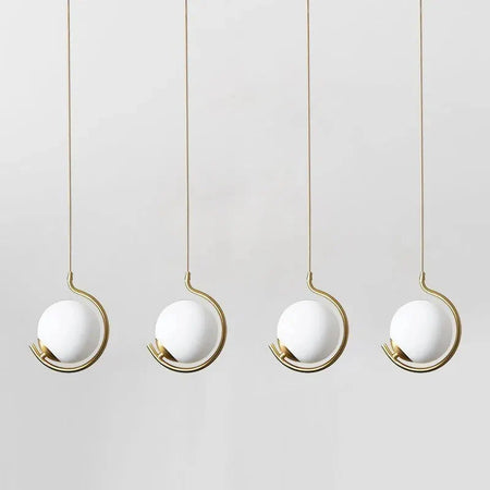Luminaire Suspension finition cuivre avec verre tricolore – Référence : Loriane1623-Luminaire Suspendu - Nexa Lights