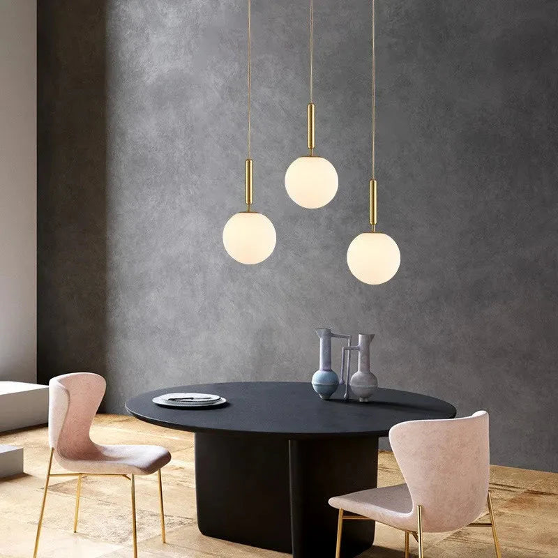 Luminaire Suspension finition cuivre avec verre tricolore – Référence : Loriane1623-Luminaire Suspendu - Nexa Lights
