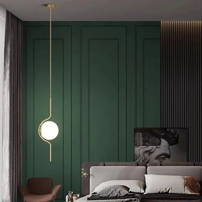 Luminaire Suspension finition cuivre avec verre tricolore – Référence : Loriane1623-Luminaire Suspendu - Nexa Lights