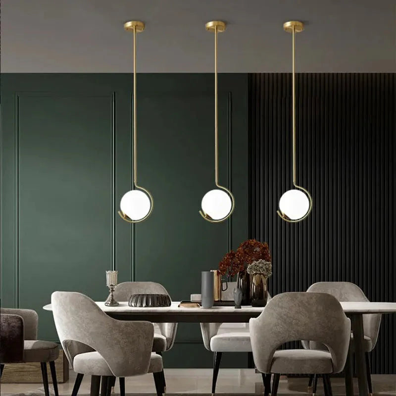 Luminaire Suspension finition cuivre avec verre tricolore – Référence : Loriane1623-Luminaire Suspendu - Nexa Lights