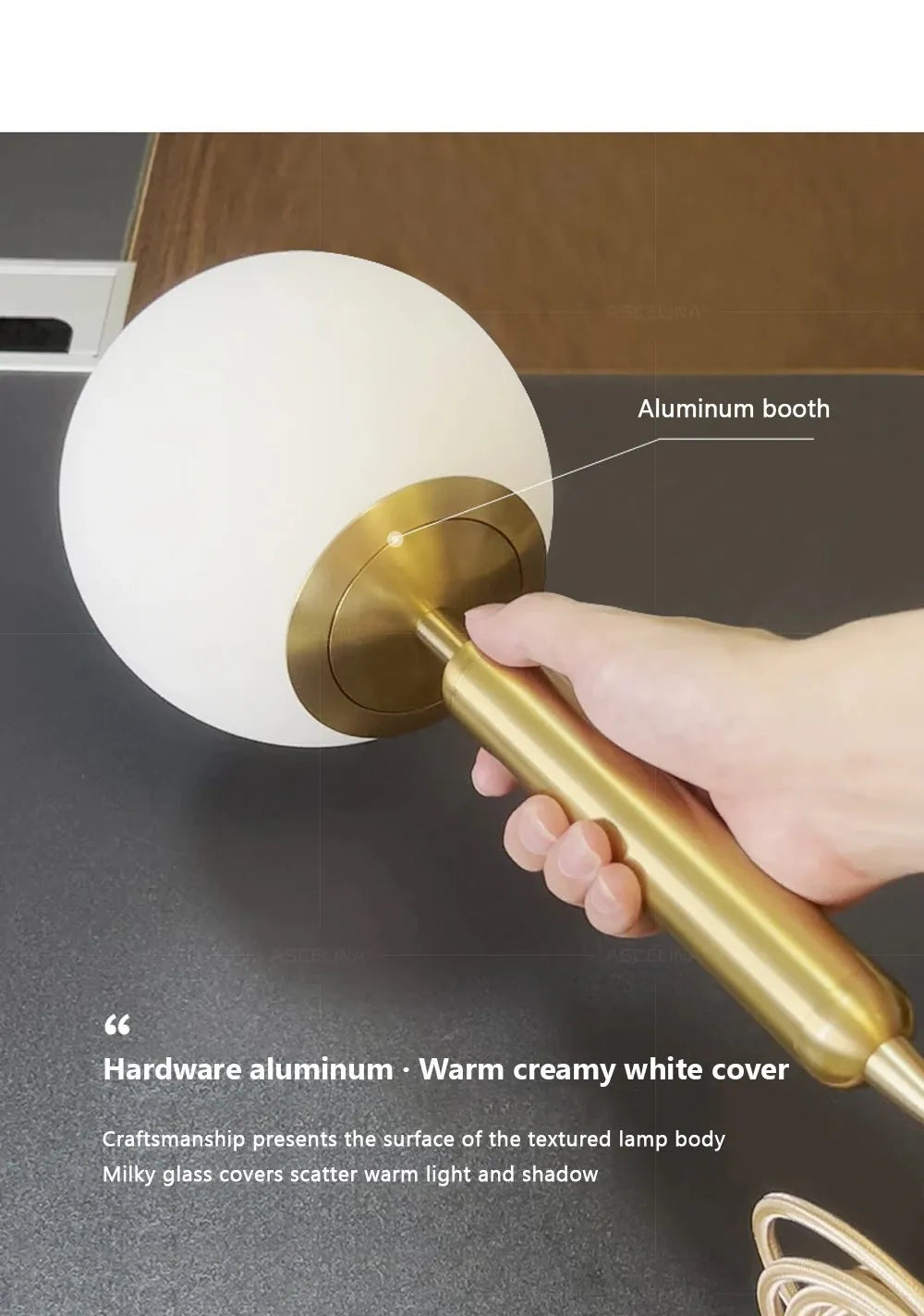 Luminaire Suspension finition dorée en boule – Référence : Joran5647- - Nexa Lights