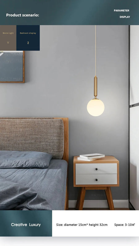 Luminaire Suspension finition dorée en boule – Référence : Joran5647- - Nexa Lights