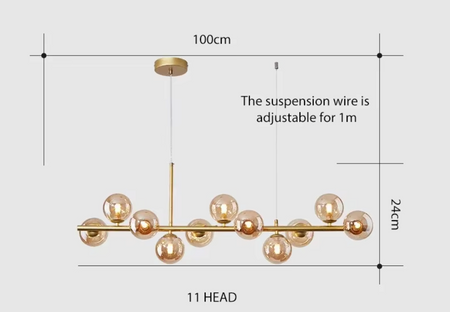 Luminaire Suspension finition élégante dorée – Référence : Miran4826-Luminaire Suspendu - Nexa Lights
