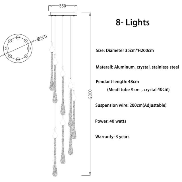 Luminaire Suspension finition élégante en cristal – Référence : Arlo5823- - Nexa Lights