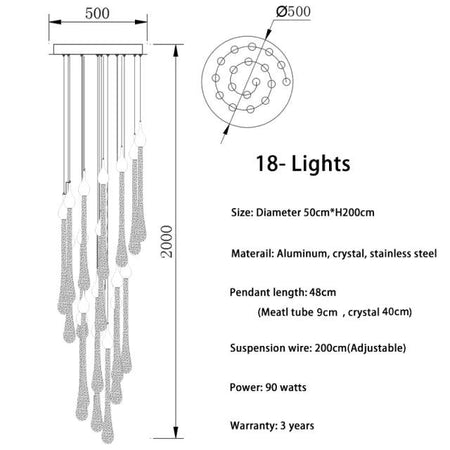 Luminaire Suspension finition élégante en cristal – Référence : Arlo5823- - Nexa Lights