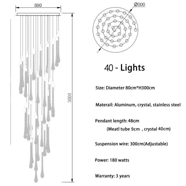 Luminaire Suspension finition élégante en cristal – Référence : Arlo5823- - Nexa Lights
