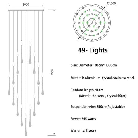 Luminaire Suspension finition élégante en cristal – Référence : Arlo5823- - Nexa Lights