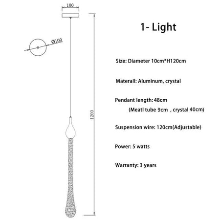 Luminaire Suspension finition élégante en cristal – Référence : Arlo5823- - Nexa Lights