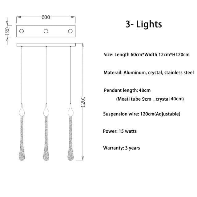Luminaire Suspension finition élégante en cristal – Référence : Arlo5823- - Nexa Lights