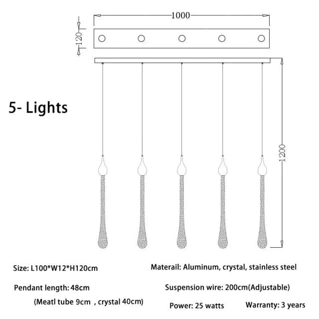 Luminaire Suspension finition élégante en cristal – Référence : Arlo5823- - Nexa Lights