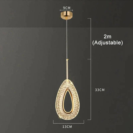 Luminaire Suspension finition élégante en métal doré – Référence : Azura4826-Luminaire Suspendu - Nexa Lights