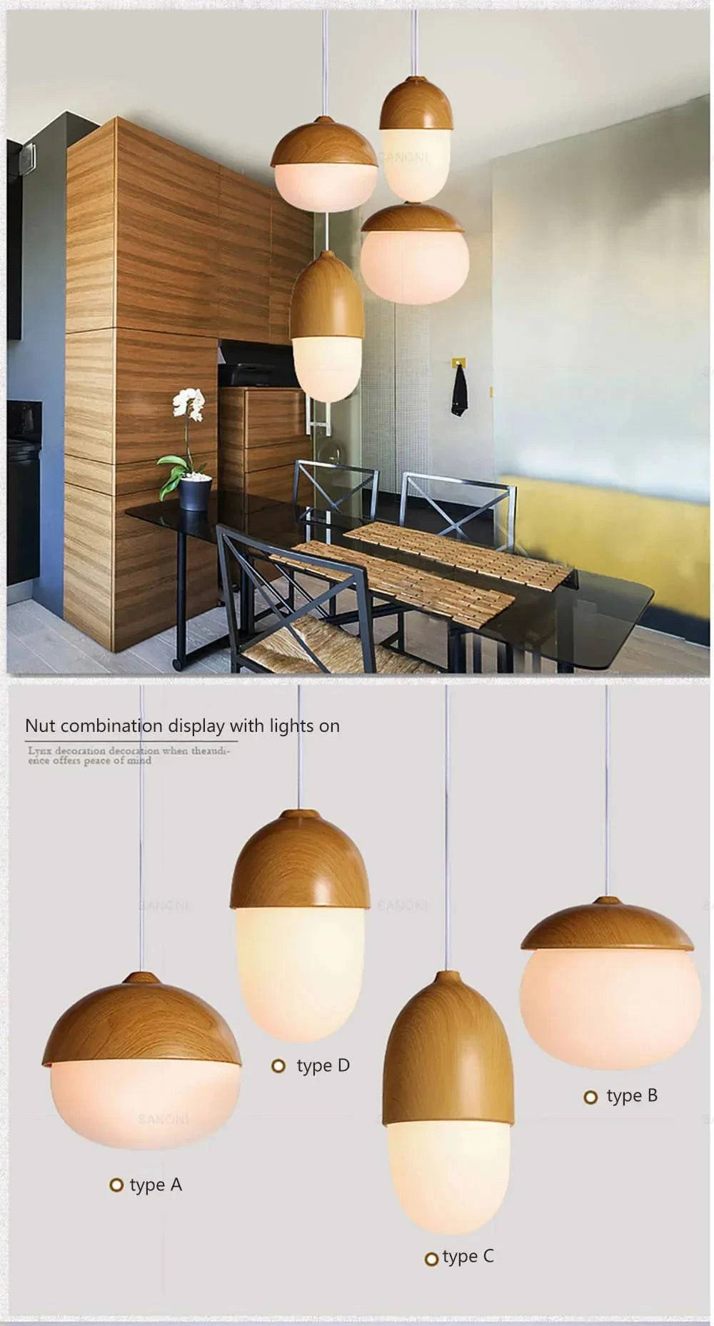 Luminaire Suspension finition en bois naturel – Référence : Calin4823- - Nexa Lights