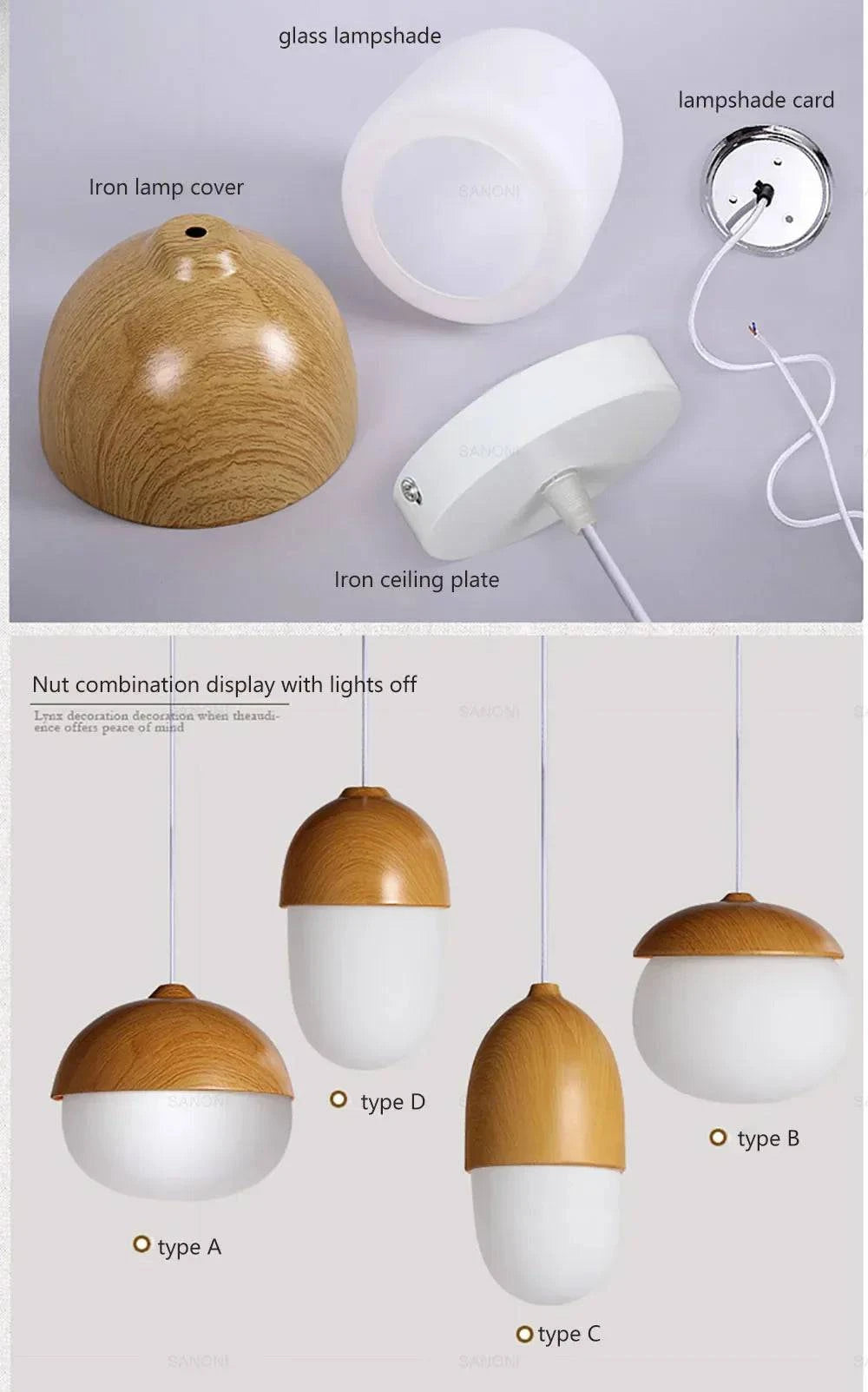 Luminaire Suspension finition en bois naturel – Référence : Calin4823- - Nexa Lights
