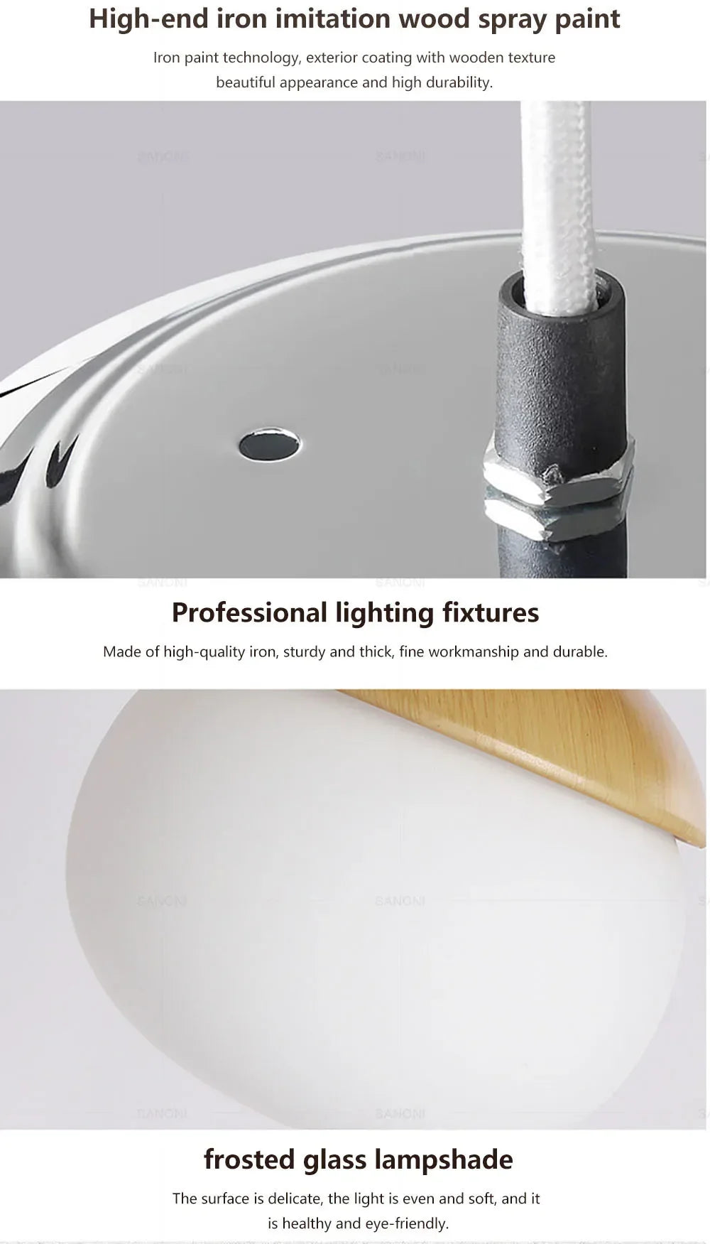 Luminaire Suspension finition en bois naturel – Référence : Calin4823- - Nexa Lights