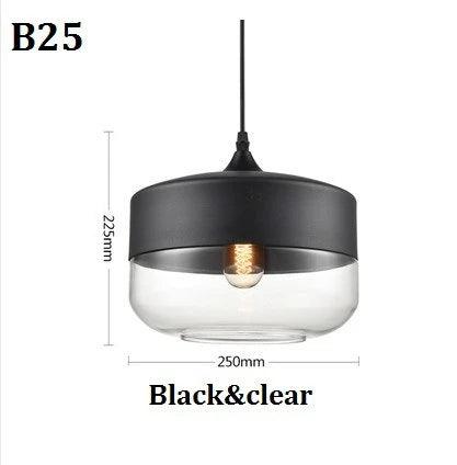 Luminaire Suspension finition en bois noir et verre ambré – Référence : Cyris4832-Luminaire Suspendu - Nexa Lights