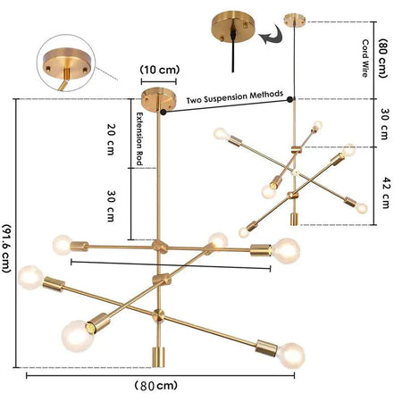 Luminaire Suspension finition laiton poli – Référence : Aveline5673-Luminaire Suspendu - Nexa Lights