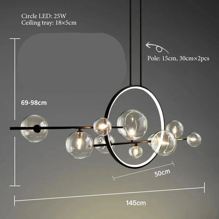 Luminaire Suspension finition mate argentée – Référence : Meryn5623- - Nexa Lights