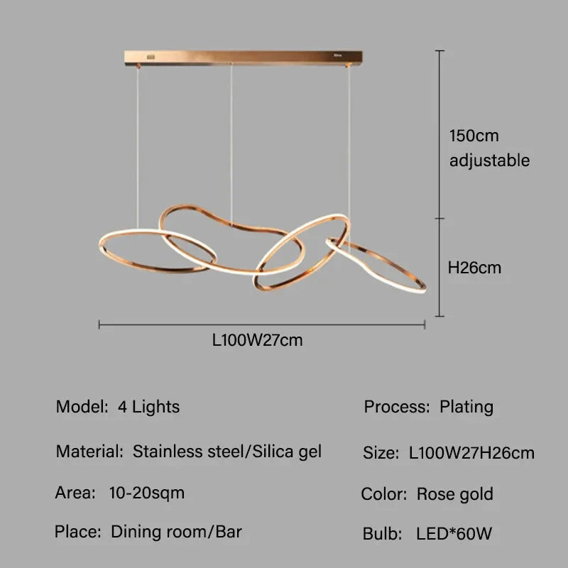 Luminaire Suspension finition rose élégante – Référence : Mariselle5623- - Nexa Lights