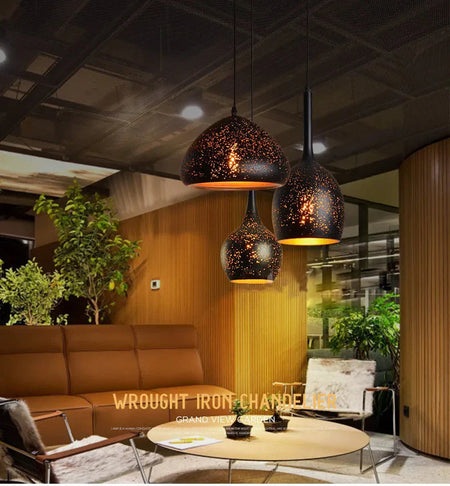 Luminaire Suspension finition rouillée élégante – Référence : Maren5623- - Nexa Lights