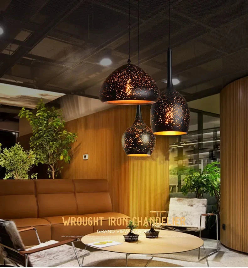 Luminaire Suspension finition rouillée élégante – Référence : Maren5623- - Nexa Lights
