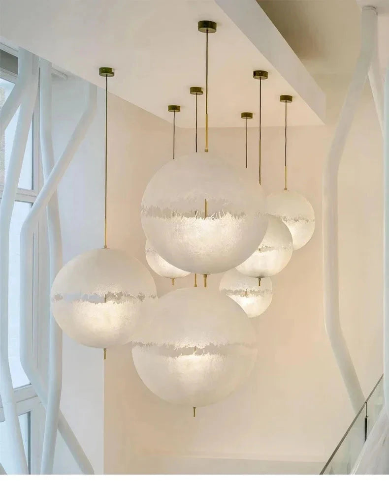 Luminaire Suspension forme organique argentée – Référence : Mariselle4823- - Nexa Lights