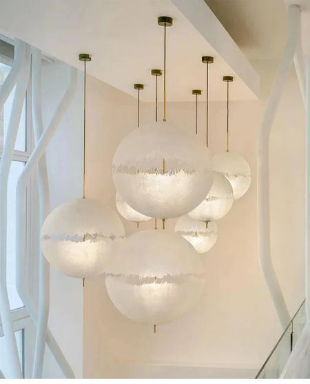 Luminaire Suspension forme organique argentée – Référence : Mariselle4823- - Nexa Lights
