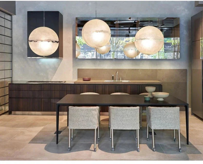 Luminaire Suspension forme organique argentée – Référence : Mariselle4823- - Nexa Lights