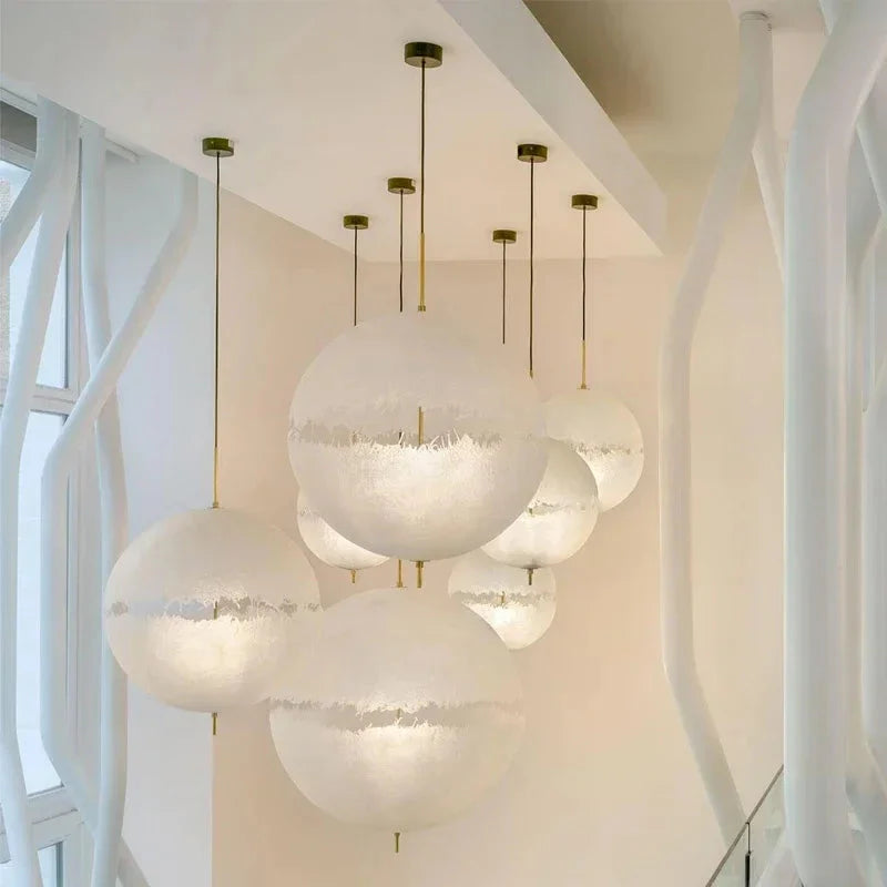 Luminaire Suspension forme organique argentée – Référence : Mariselle4823- - Nexa Lights