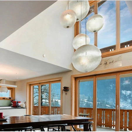 Luminaire Suspension forme organique argentée – Référence : Mariselle4823- - Nexa Lights