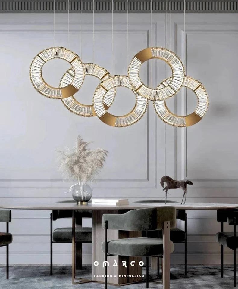Luminaire Suspension forme organique dorée – Référence : Aelion5738- - Nexa Lights