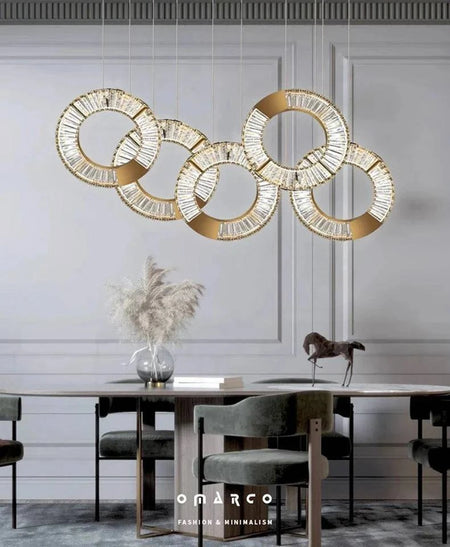 Luminaire Suspension forme organique dorée – Référence : Aelion5738- - Nexa Lights