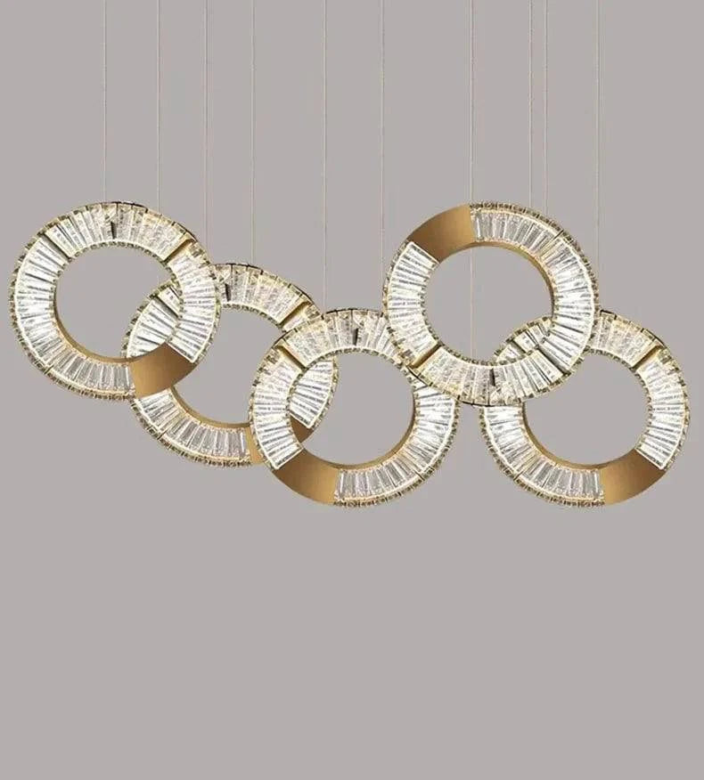 Luminaire Suspension forme organique dorée – Référence : Aelion5738- - Nexa Lights