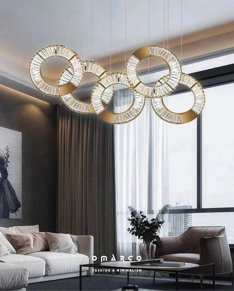 Luminaire Suspension forme organique dorée – Référence : Aelion5738- - Nexa Lights
