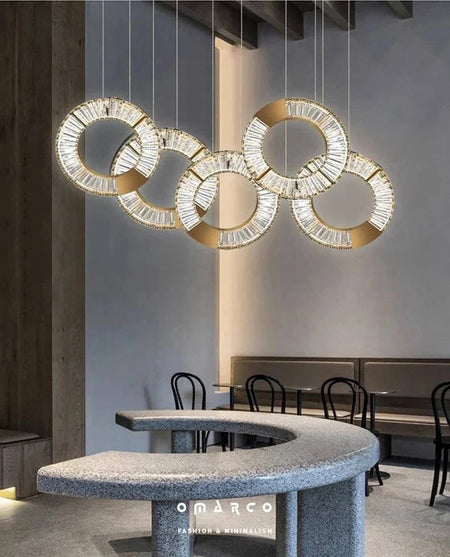 Luminaire Suspension forme organique dorée – Référence : Aelion5738- - Nexa Lights