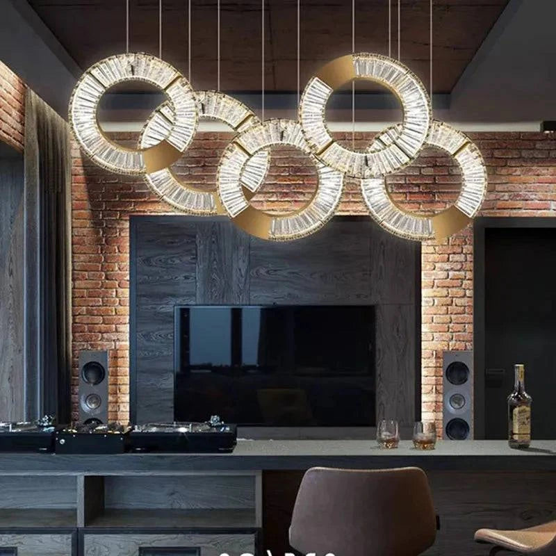 Luminaire Suspension forme organique dorée – Référence : Aelion5738- - Nexa Lights