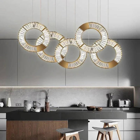 Luminaire Suspension forme organique dorée – Référence : Aelion5738- - Nexa Lights