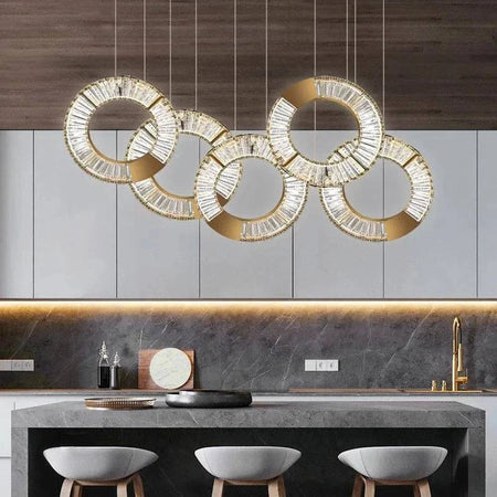 Luminaire Suspension forme organique dorée – Référence : Aelion5738- - Nexa Lights