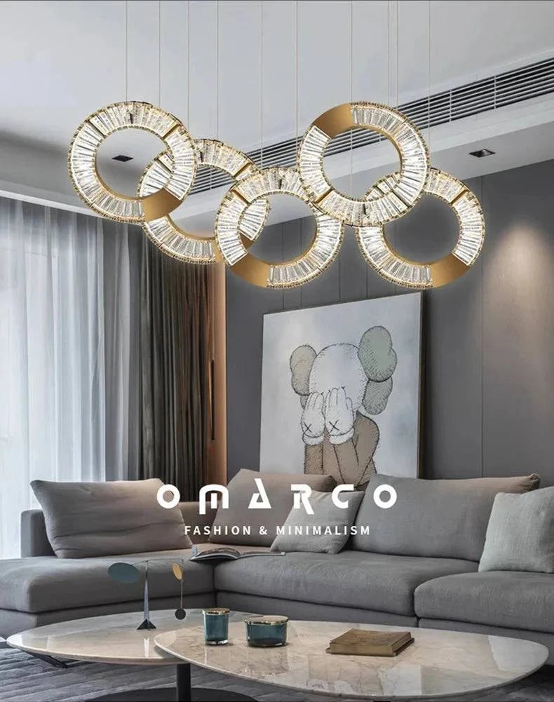Luminaire Suspension forme organique dorée – Référence : Aelion5738- - Nexa Lights